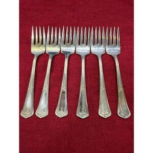 Vintage International Silver silverplate Arlington 6 salad forks 5 7/8"